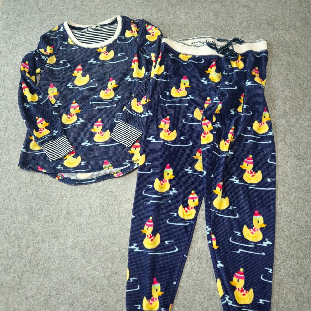 PJ Salvage Duck Print Thermal Cozy Whimsical Pajamas Set Size M
